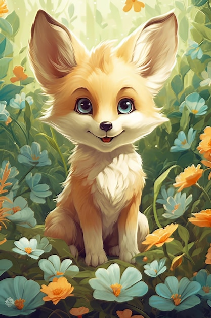 Photo cute baby fox