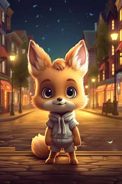 Photo cute baby fox