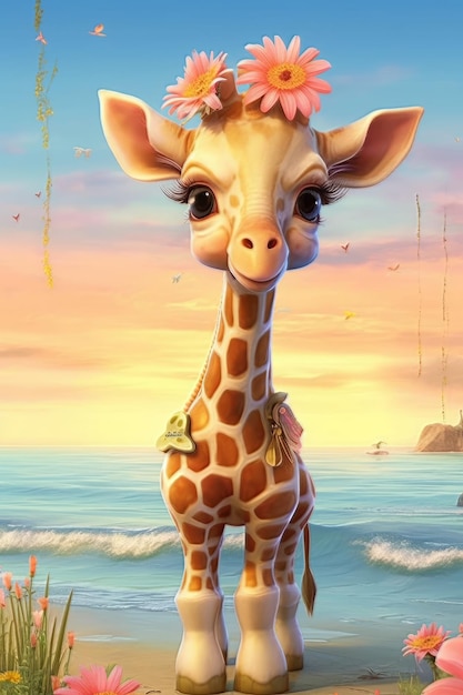 Foto foto carino baby giraffa