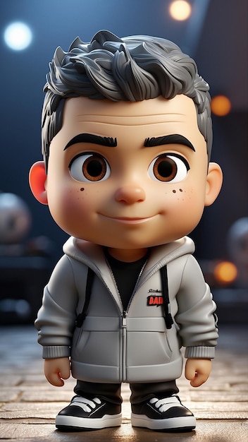 Photo cute boy in pixar style cartoon 3d illustration generative ai