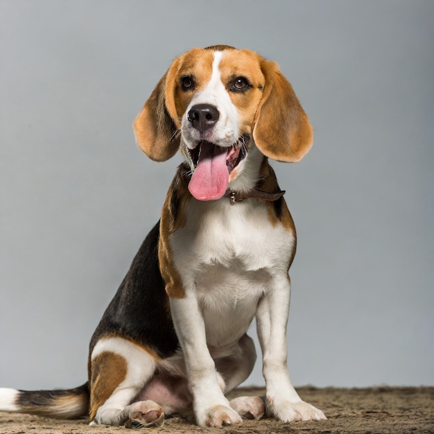 photo Cute brown and white dog scene