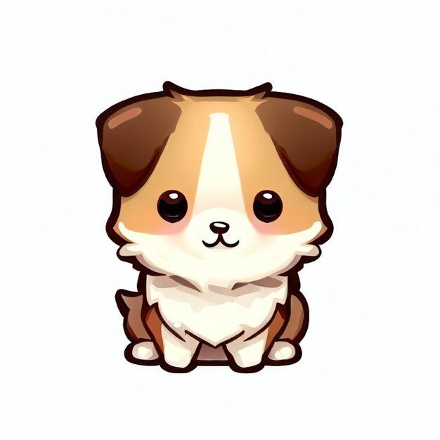 Photo a cute cartoon dog icon isolated on white