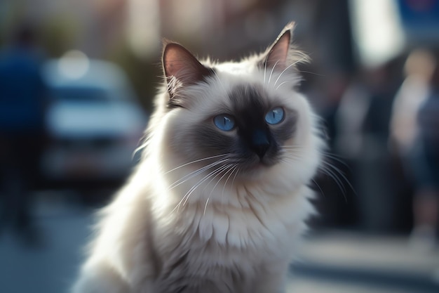 Photo of cute cat at the street