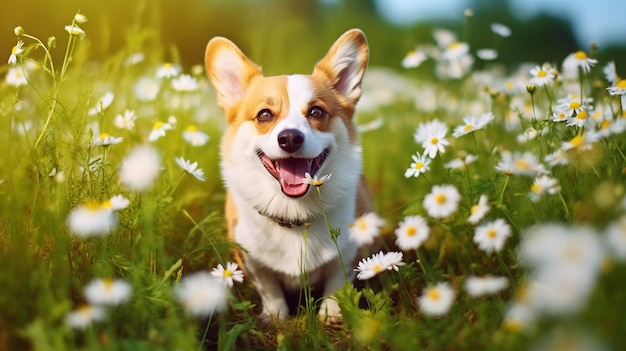 美しい自然の中でのかわいい猫と犬の写真