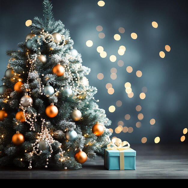 Foto foto dell'albero di natale generato dall'ai