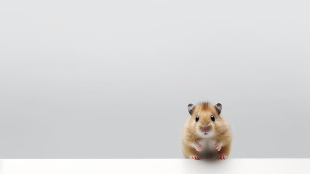 Photo of a cute Dwarf Hamster isolated on white background