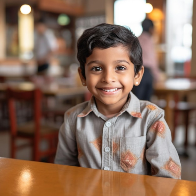 Photo cute kid drinking milk