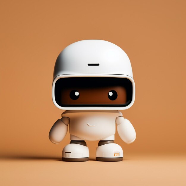 photo Cute little robot with futuristic joy generated by AI