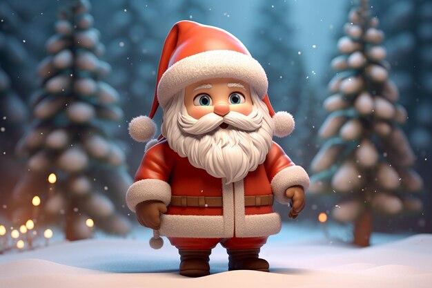 Photo of cute little Santa 3D Character