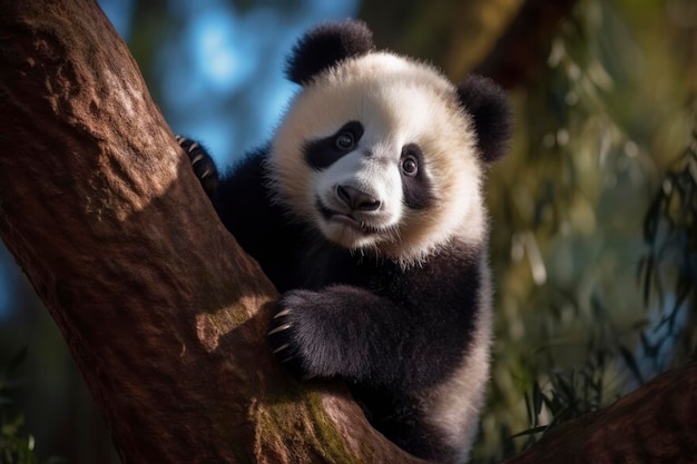 Photo photo cute panda bear in china