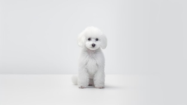 Photo of a cute Poodle isolated on white background