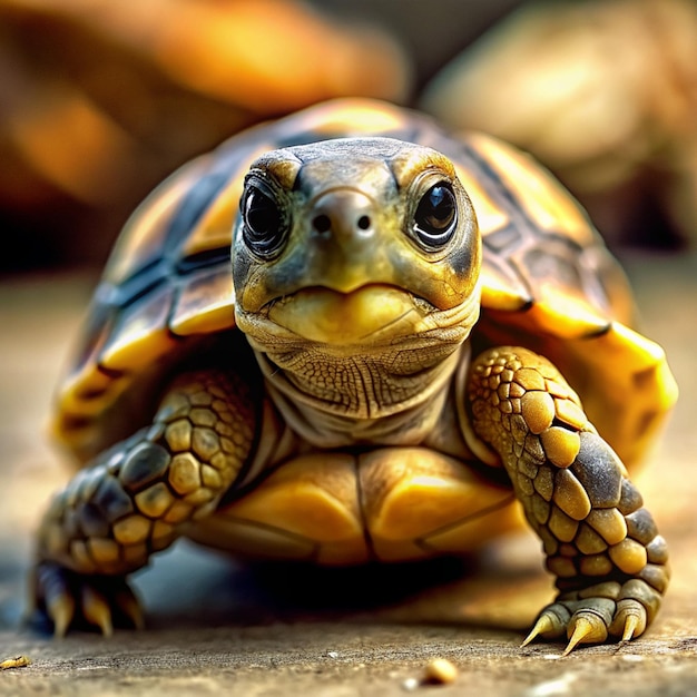 Photo cute turtle in the forest