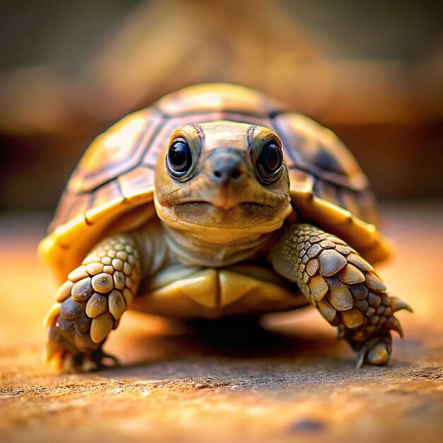 Photo cute turtle in the forest