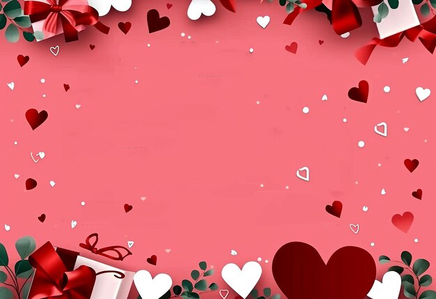 Photo photo of cute valentines day background with girts greetings wishes and hearts