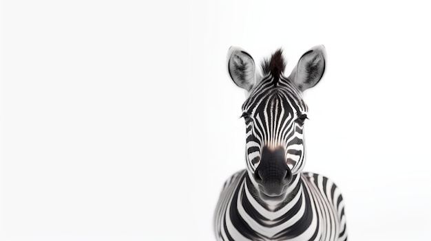 Photo of a cute Zebra isolated on white background