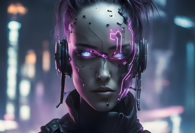 Photo of cyberpunk face