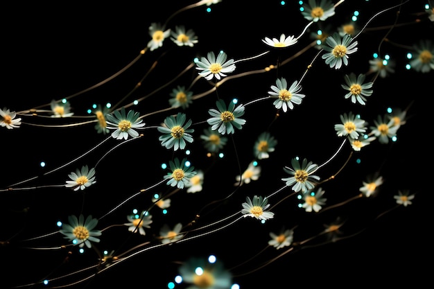 Photo photo of daisy chain forming a celestial starry night