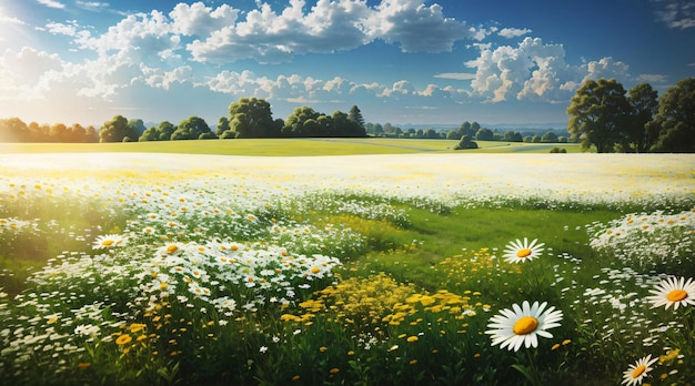 Photo of Daisy field landscape