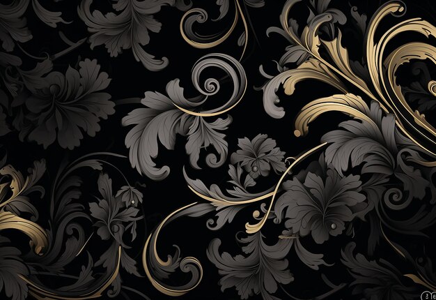 Photo photo of damask gold flower pattern background design