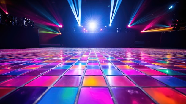 Foto una foto di luci da discoteca sulla pista da ballo