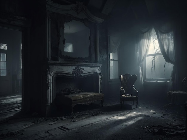 暗いホラーの写真 古い家 恐ろしい ⁇ 囲気 素晴らしい
