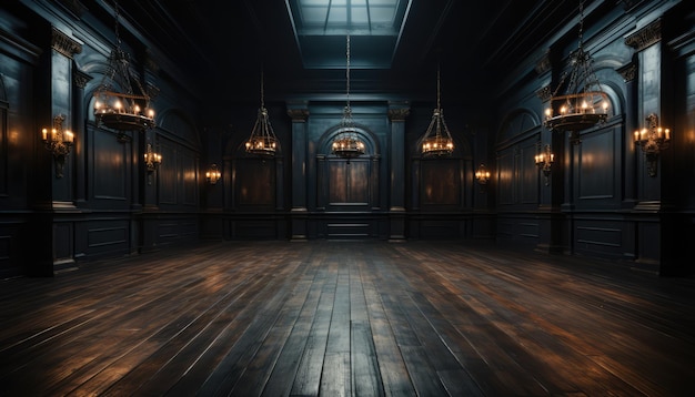 photo dark room with wooden floor