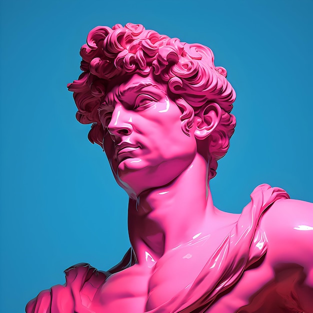 Photo David Michelangelo low poly art David Michelangelo sculpture generative ai