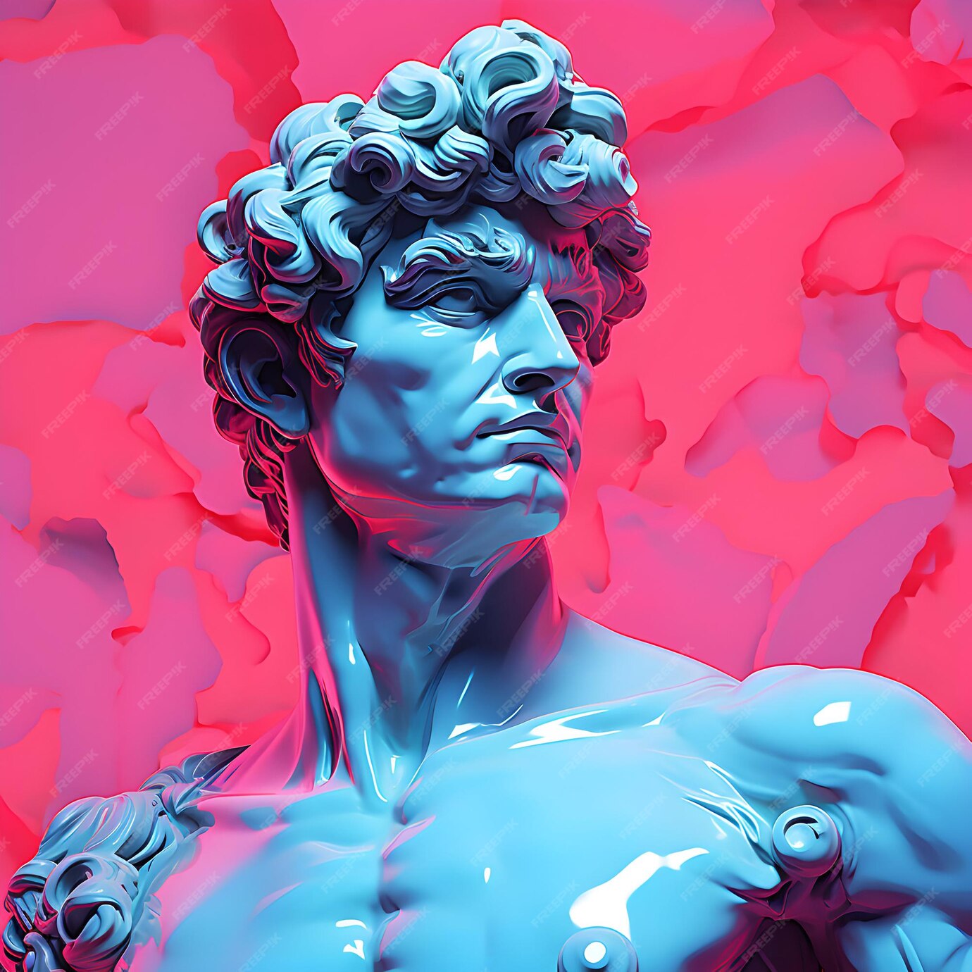 Premium AI Image Photo David Michelangelo low poly art David