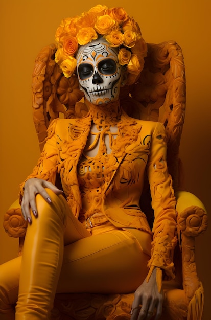 Photo photo day of the dead female generative ai