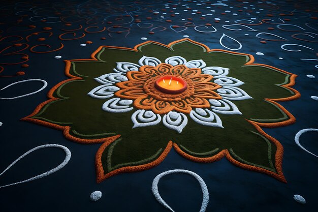 Foto foto di rangoli decorativo india giornata della repubblica i colori della nazione