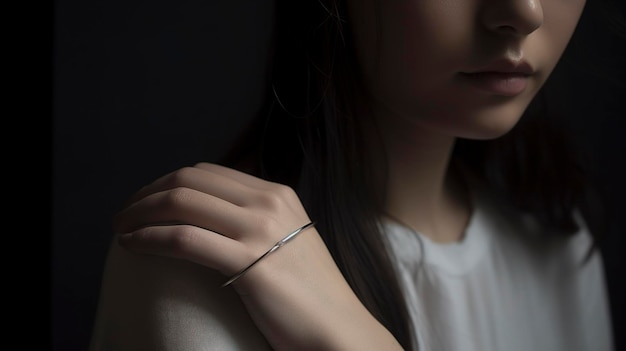 A Photo of Delicate Chain Bracelet with Charms on Model's Arm