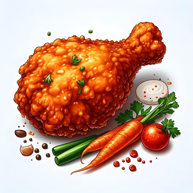 Photo A Delicious Fried Chicken HD Fast Food Image