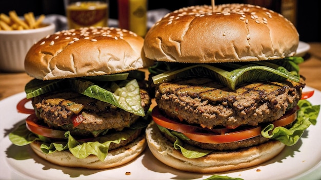 A photo of delicious hamburger