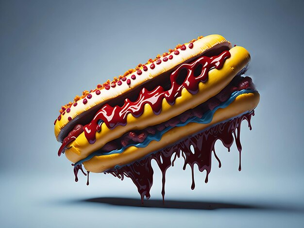 Photo delicious Hot dog ai generated