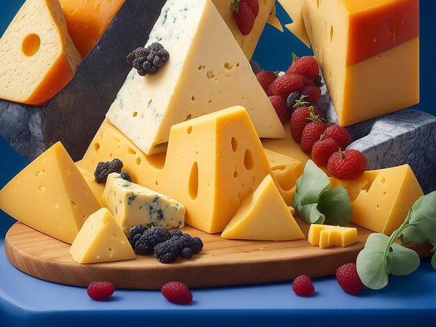 Photo of Delicious Pieces Of Cheese ai image