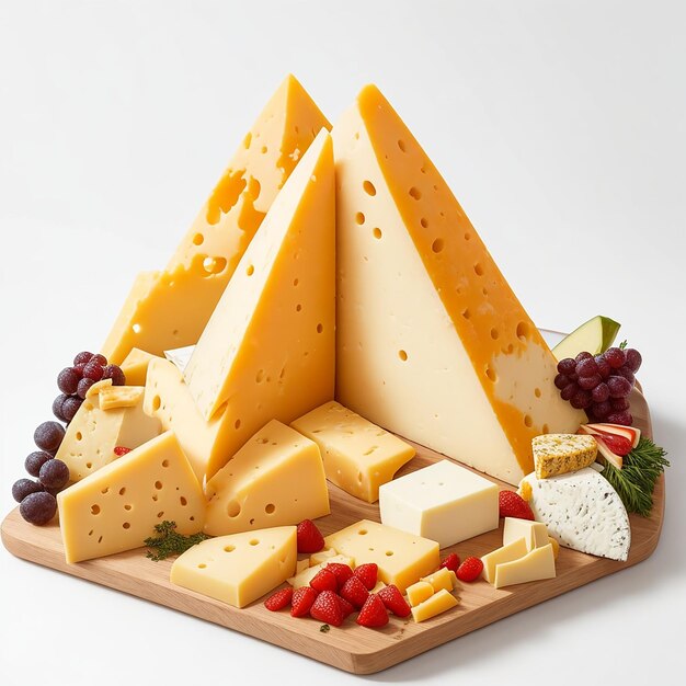 Photo delicious pieces of cheese ai image