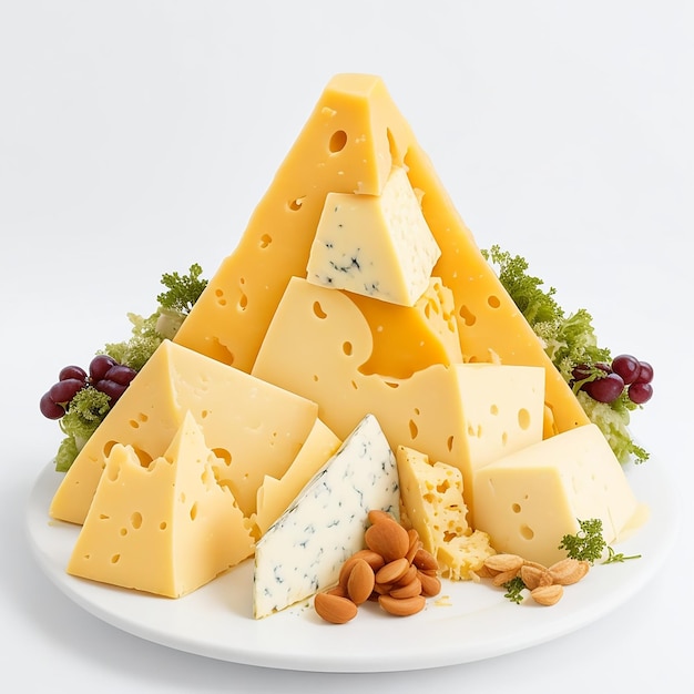 Photo delicious pieces of cheese ai image