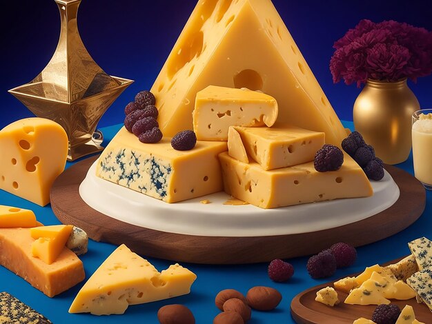 おいしいチーズの写真 さまざまな種類のおいしいチーズの盛り合わせ Ai 画像