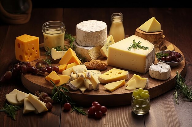 Photo delicious pieces of cheese