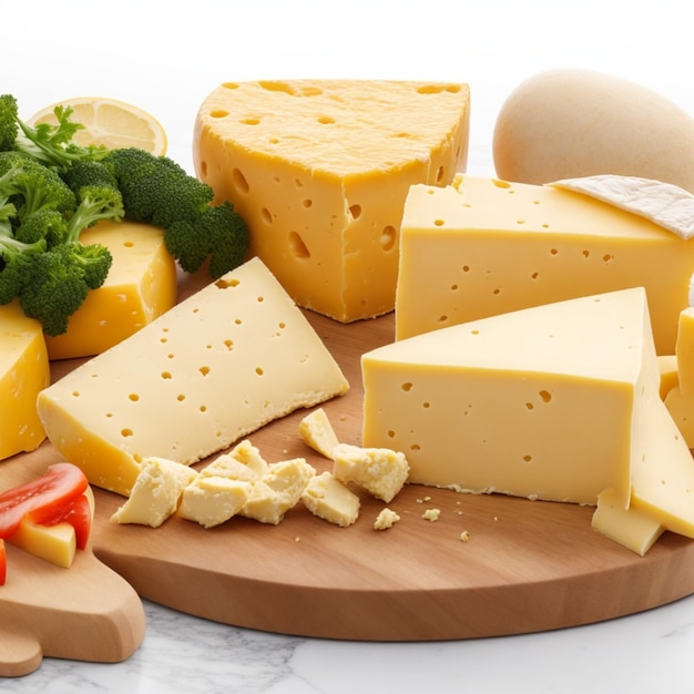 Photo delicious pieces of cheese