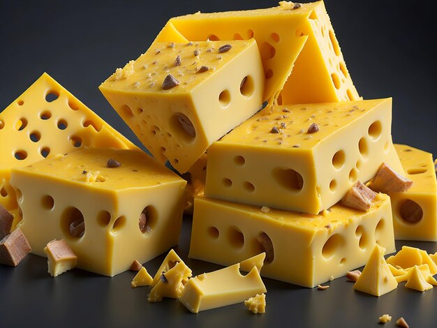 Photo delicious pieces of cheese