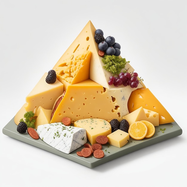 Photo delicious pieces of cheese