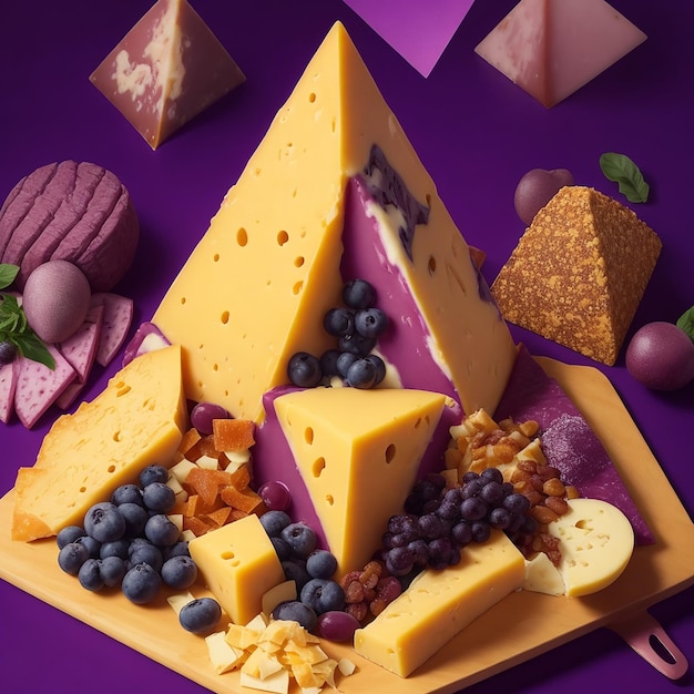 Photo delicious pieces of cheese