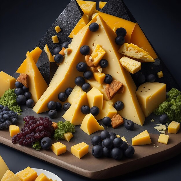 Photo delicious pieces of cheese