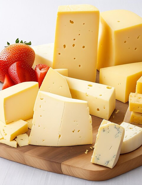 Photo delicious pieces of cheese