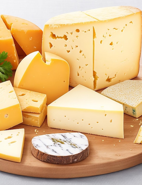 Photo delicious pieces of cheese