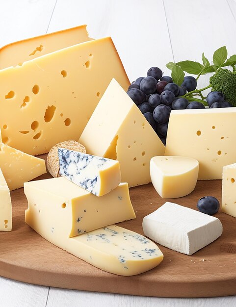Photo delicious pieces of cheese