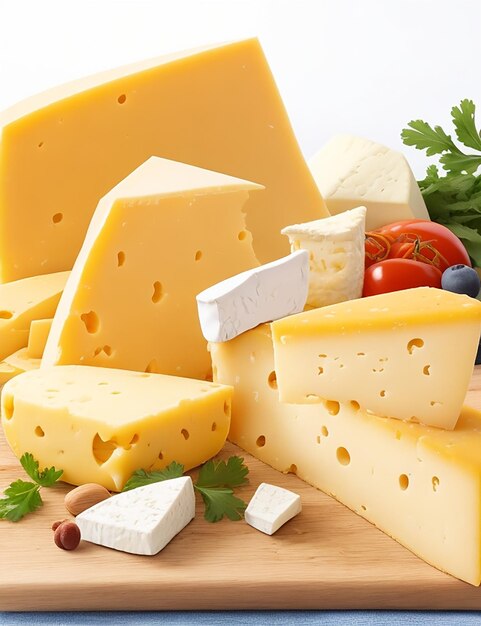 Photo delicious pieces of cheese