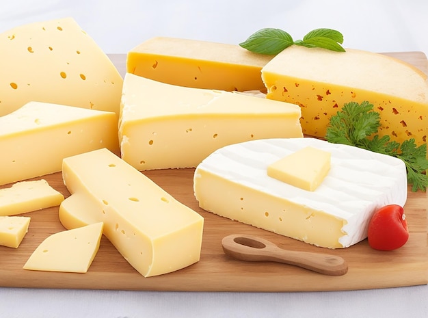 Photo delicious pieces of cheese