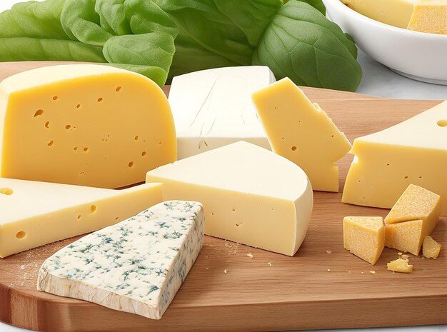 Photo delicious pieces of cheese